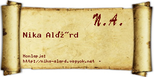 Nika Alárd névjegykártya